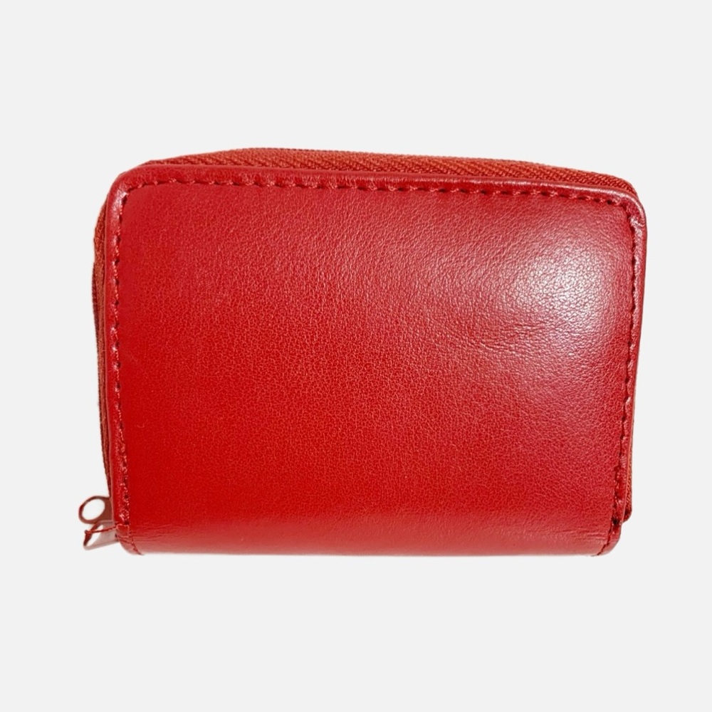 Vintage Unbranded Leather 2 Compartments Compact Zip Around Card Carrying Wallet